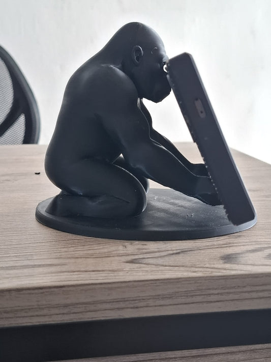 3D Black Gorilla Figured Decorative Phone, Tablet Stand,