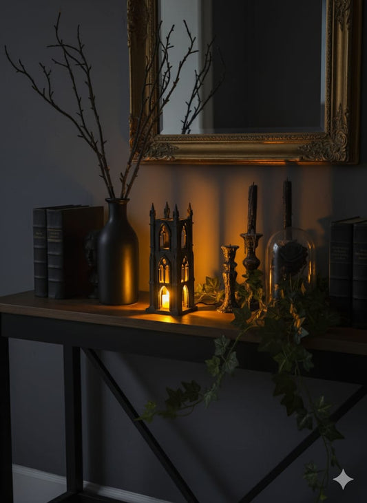 3D Black Scandinavian, Gothic Castle Designed Decorative LED