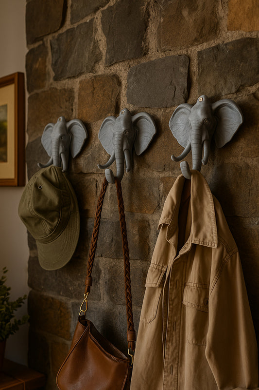 Decorative Abundance Elephant Hanger Multi-Purpose Set of 3