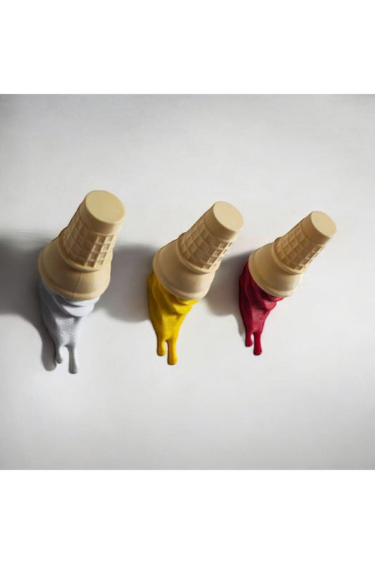 Decorative Cone Hanger Yellow Red Coffee Set of 3