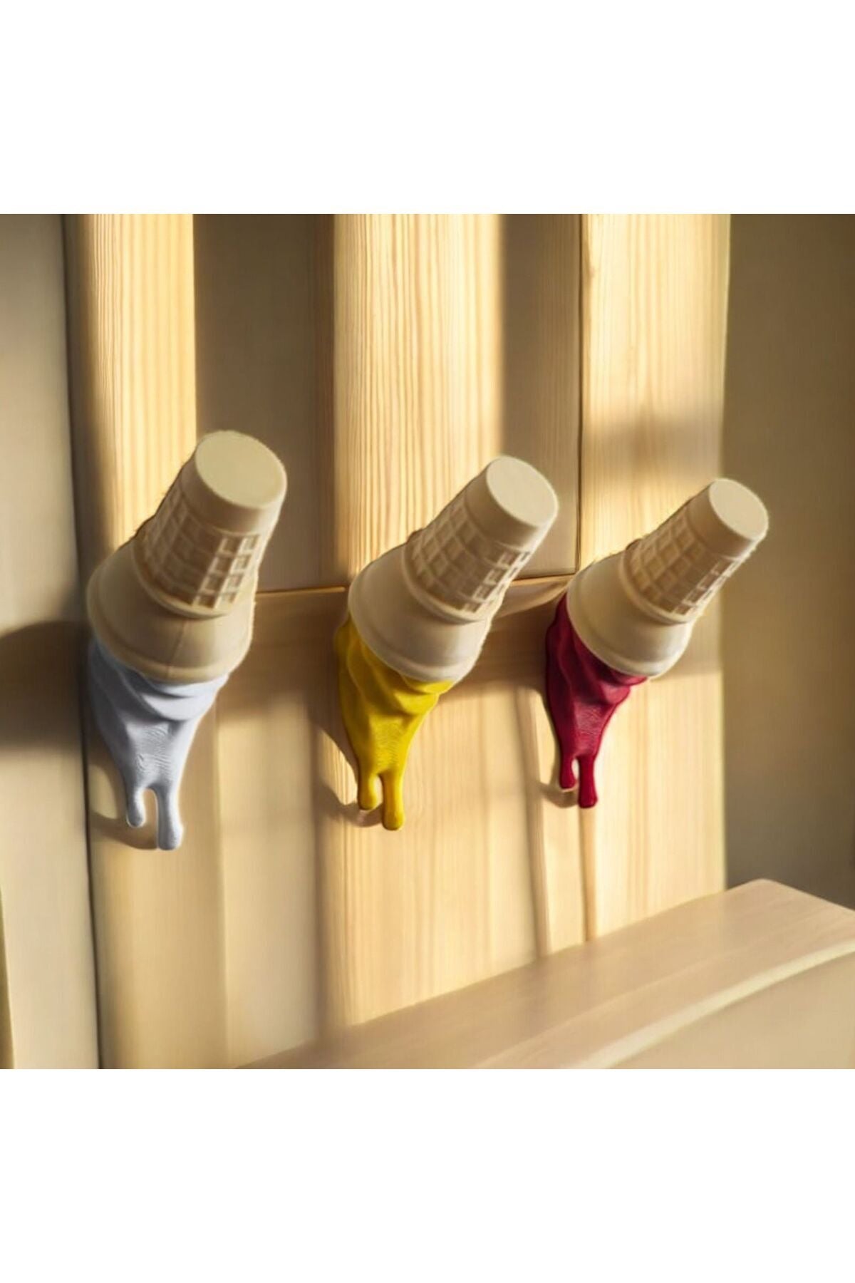 Decorative Cone Hanger Yellow Red Coffee Set of 3