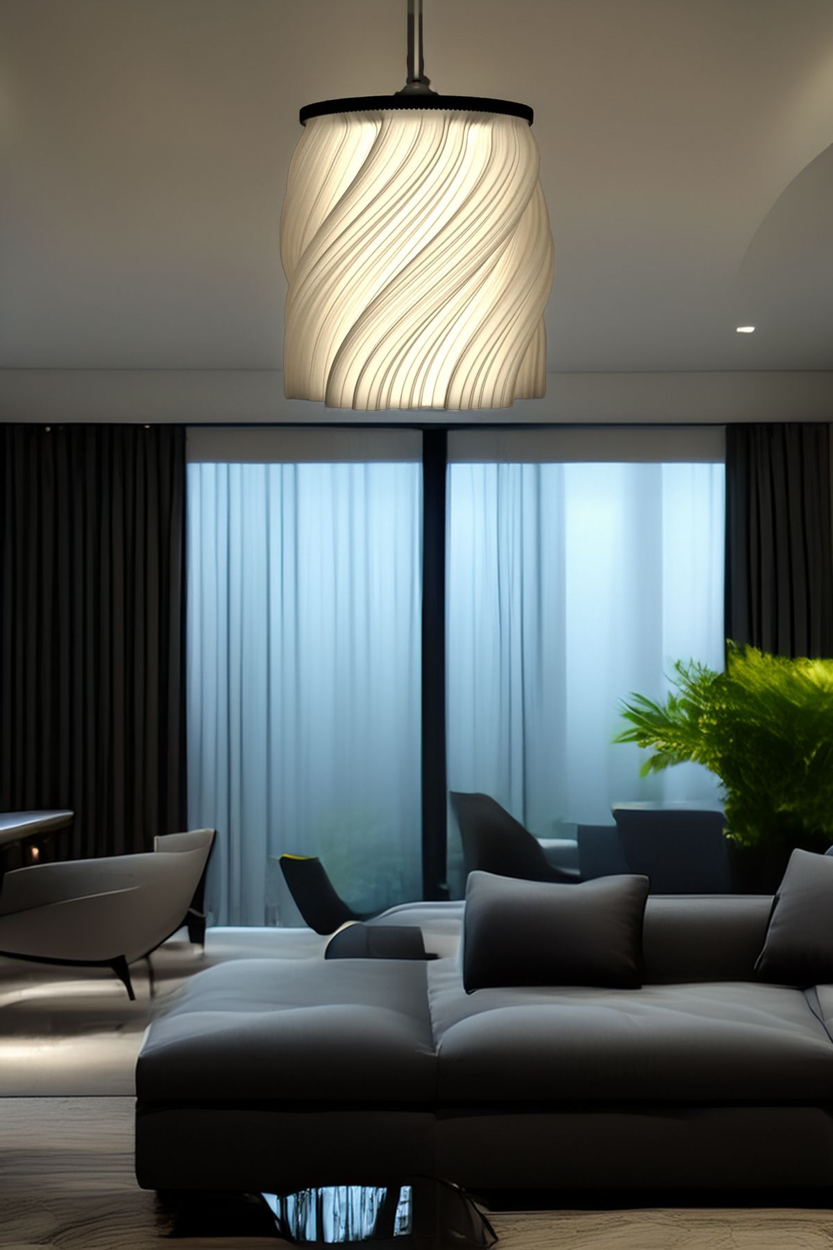 Modern Pendant Single Chandelier Cream Series (23x27 cm)