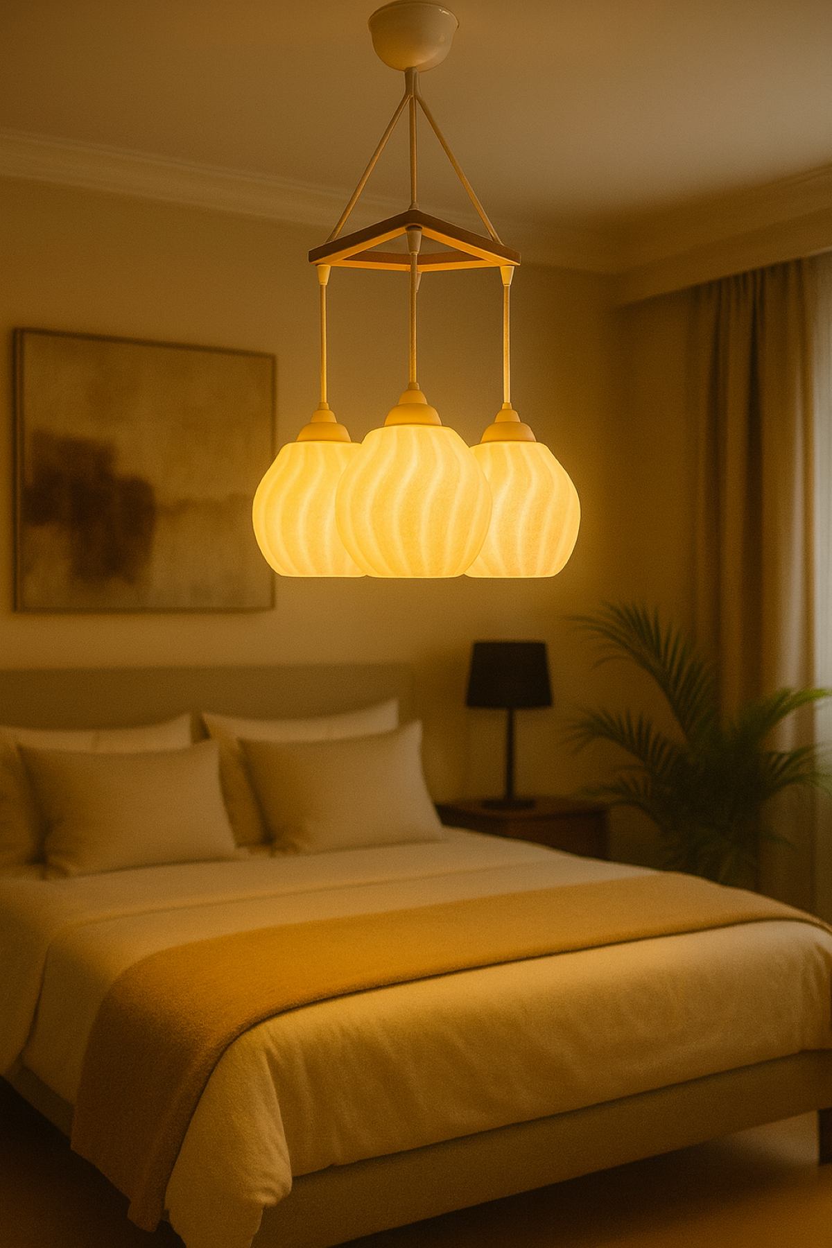 Modern Pendant Triple Boho Chandelier (23x27 cm) Bubble Series
