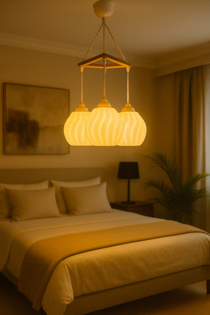 Modern Pendant Triple Boho Chandelier (23x27 cm) Bubble Series