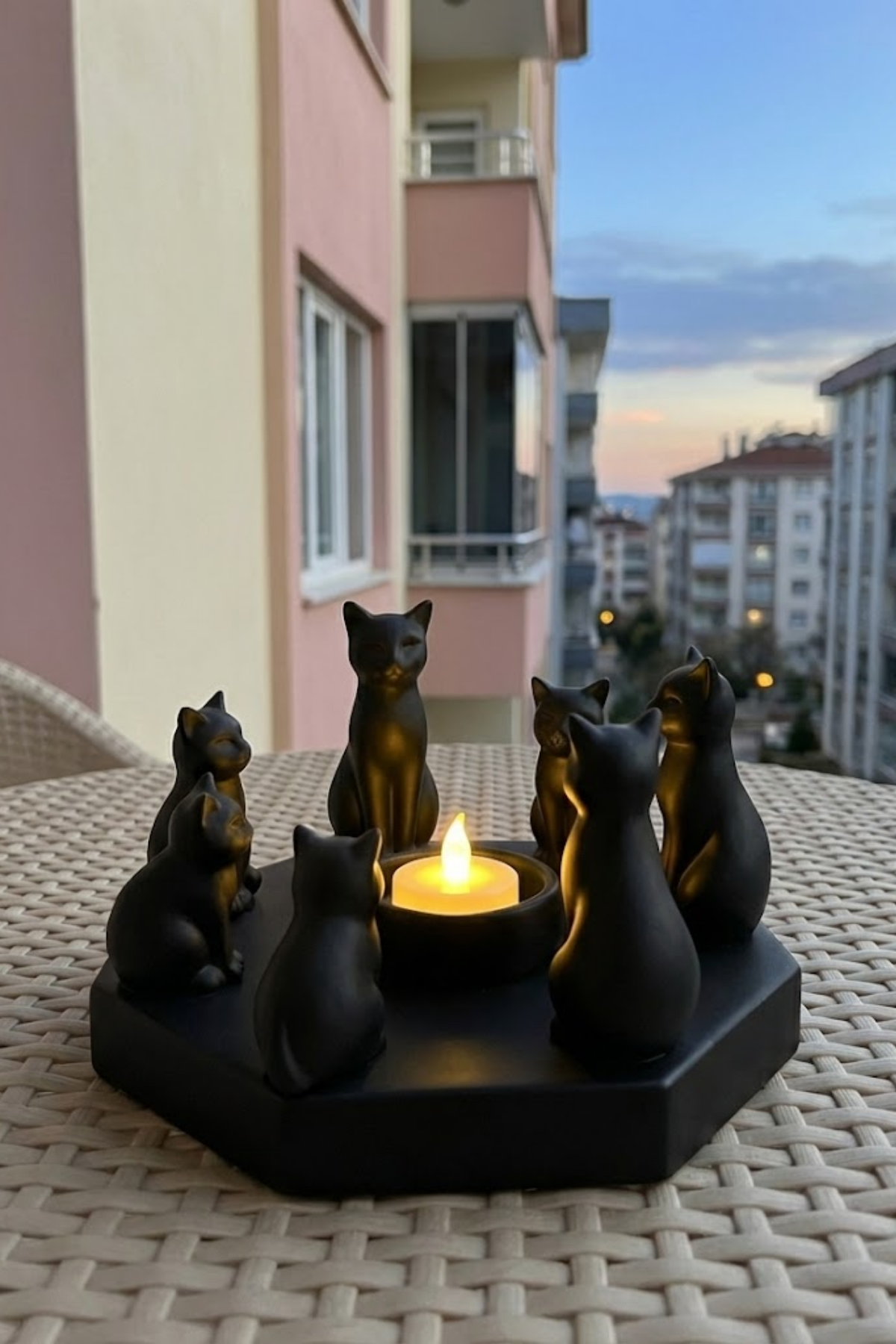 Decorative Cats Ritual Serenity Yoga Candle Holder Trinket 14