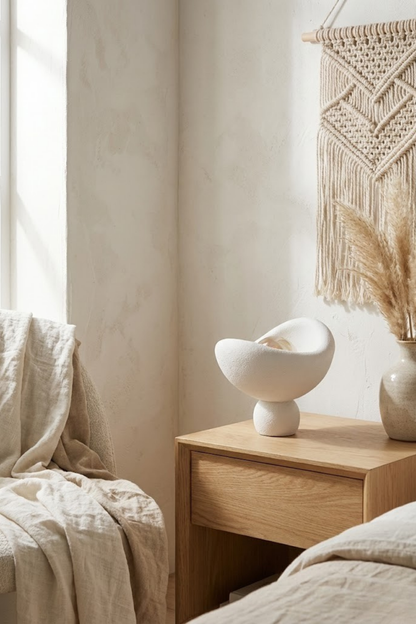 Luna Design White Bronze Table Lamp, Soft Amber Light, Includes Gift Rustic Bulb 20 x 37 cm White