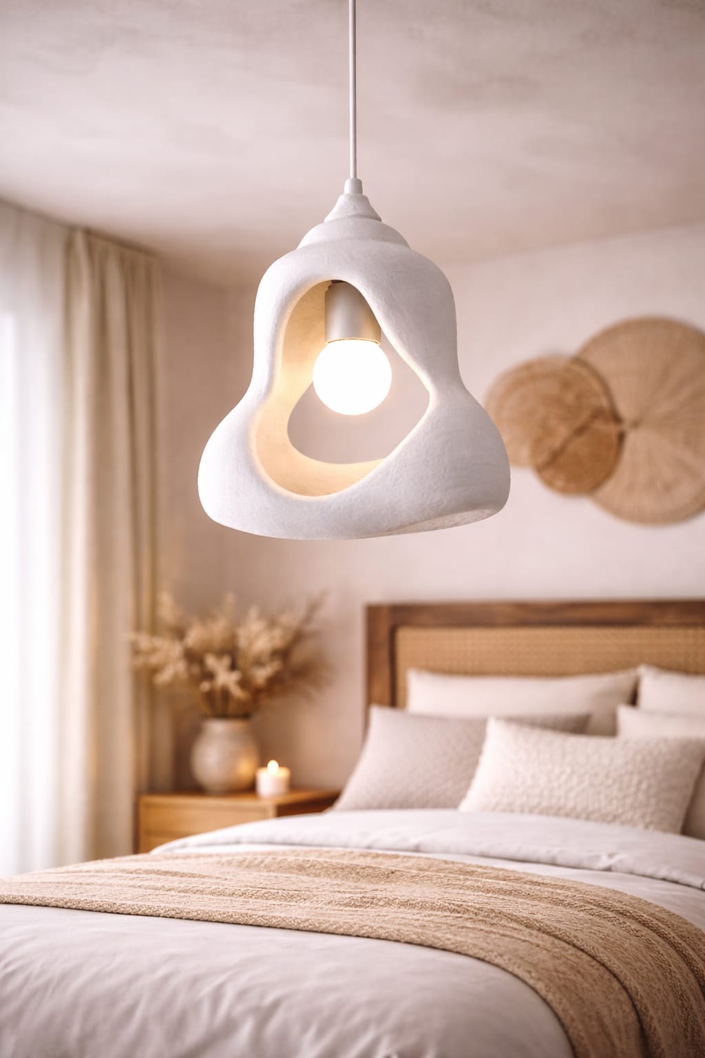 Rustic Perforated Scandinavian Series Concrete Look Single Pendant