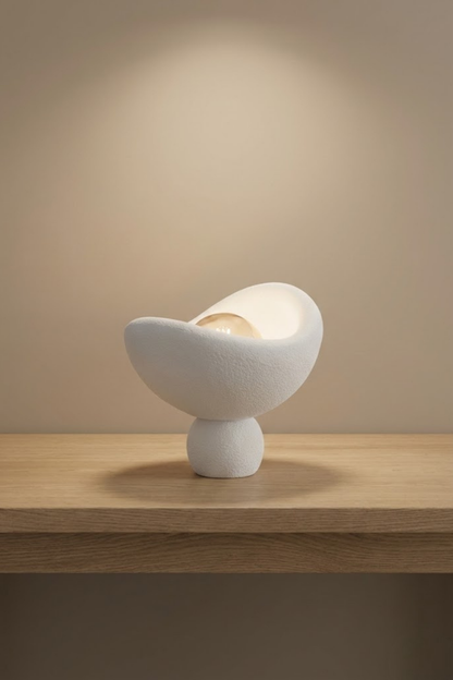 Luna Design White Bronze Table Lamp, Soft Amber Light, Includes Gift Rustic Bulb 20 x 37 cm White