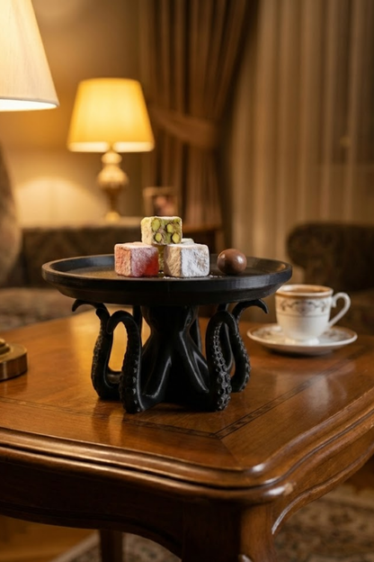 Black Octopus Design Decorative Service Multi-Purpose Org