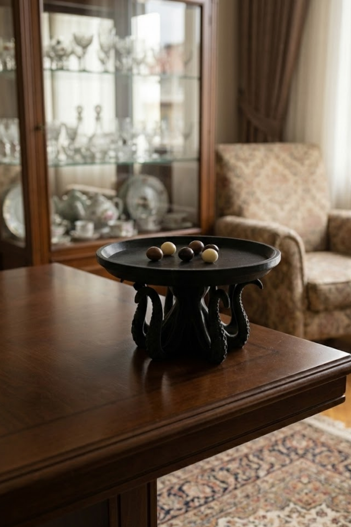 Black Octopus Design Decorative Service Multi-Purpose Org
