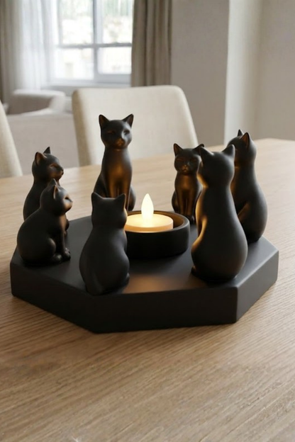 Decorative Cats Ritual Serenity Yoga Candle Holder Trinket 14