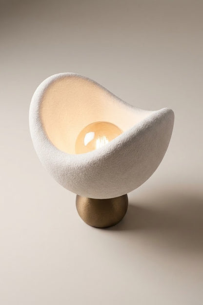 Luna Design White Bronze Table Lamp, Soft Amber Light, Includes Gift Rustic Bulb 20 x 37 cm White