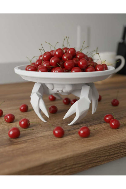 Decorative White Crab Design Server Jewelry Candle S