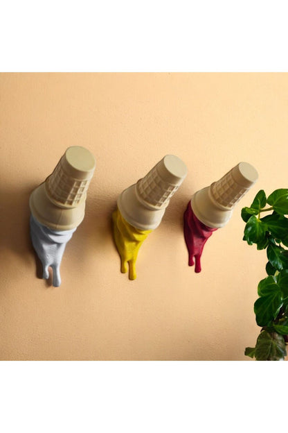 Decorative Cone Hanger Yellow Red Coffee Set of 3