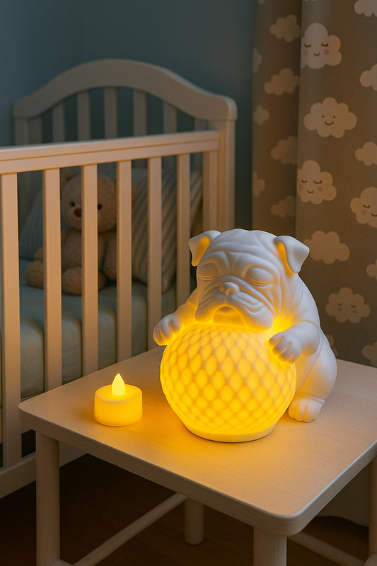 Bulldog Design 3D Decorative Table Lamp, Aesthetic Q