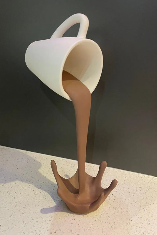 Decorative Spilled Coffee Figure, Hot Chocolate Figure, In