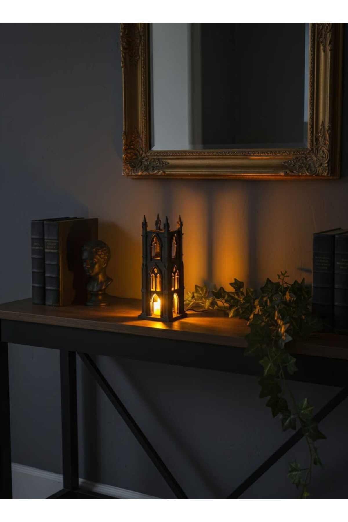 3D Black Scandinavian, Gothic Castle Designed Decorative LED