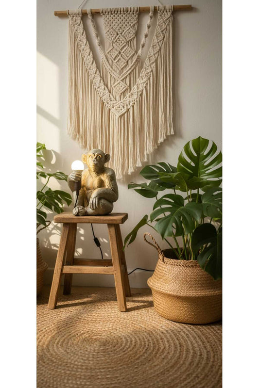 Bronze Colored Monkey Design Decorative Lamp And Ni