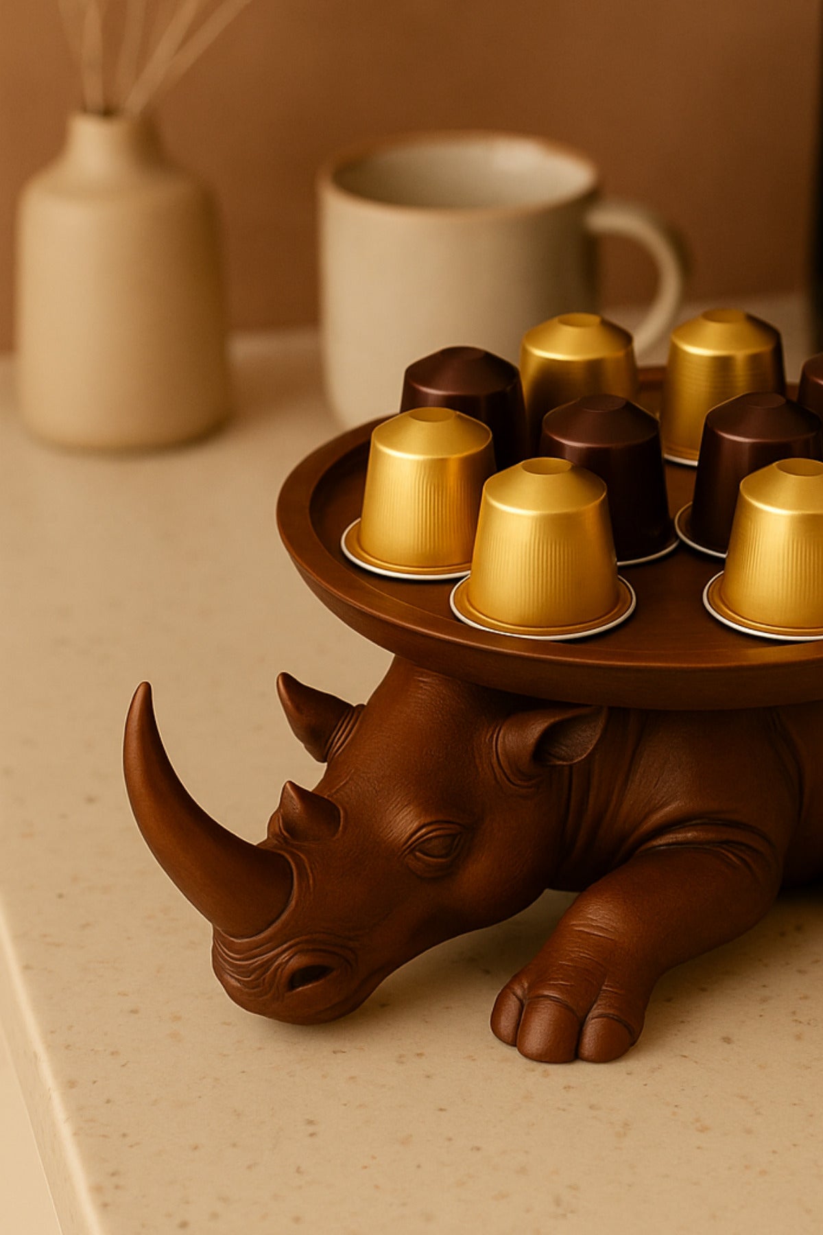 Decorative Rhino Server Multi-Purpose Practical Home Go