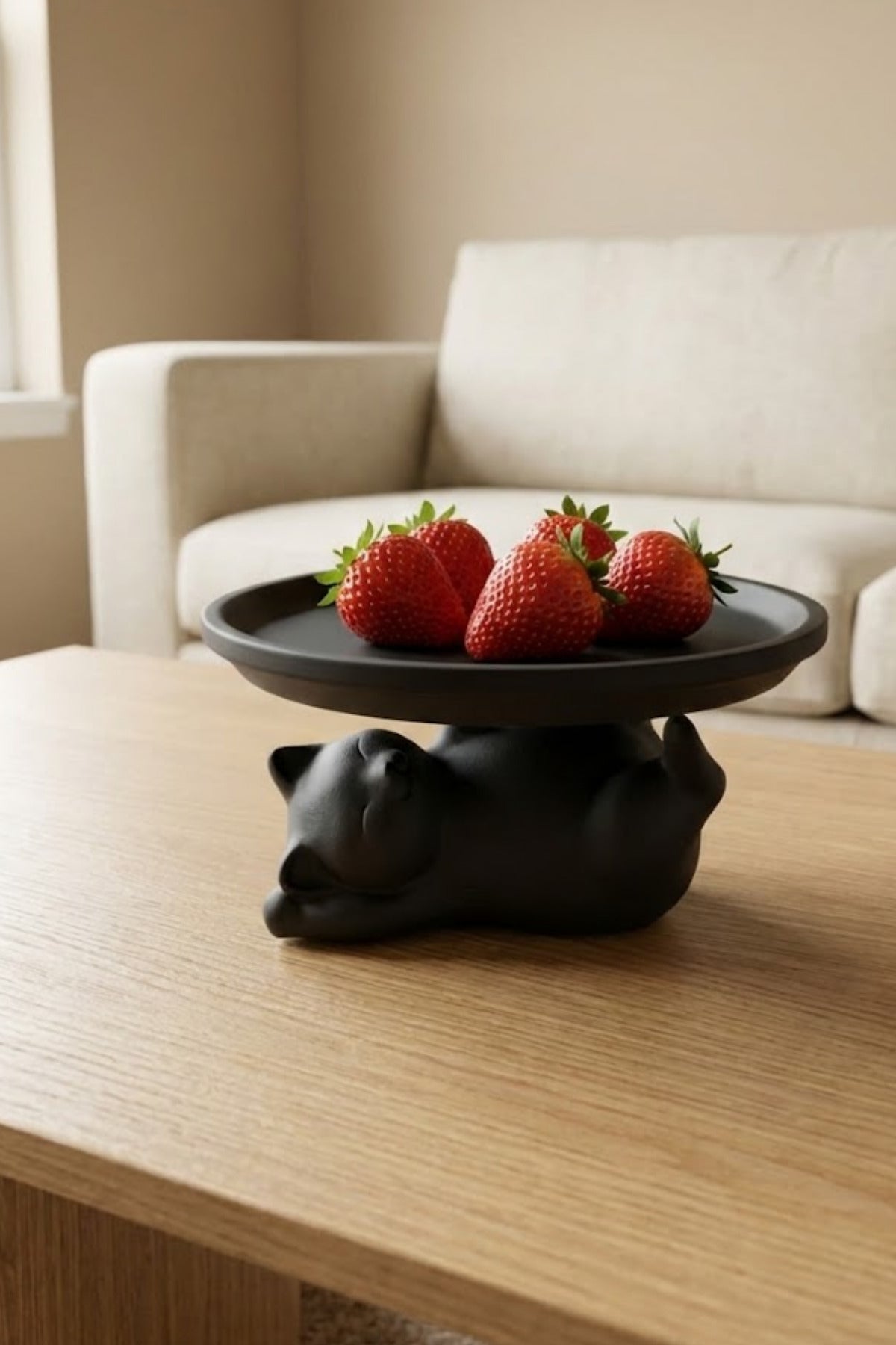 3D Black Cat Figured Decorative Presentation Stand 17 cm Hi