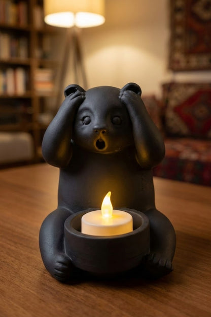 Decorative Tealight Candle Gift Bear Panda Design And