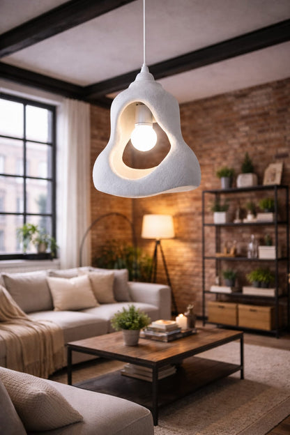 Rustic Perforated Scandinavian Series Concrete Look Single Pendant