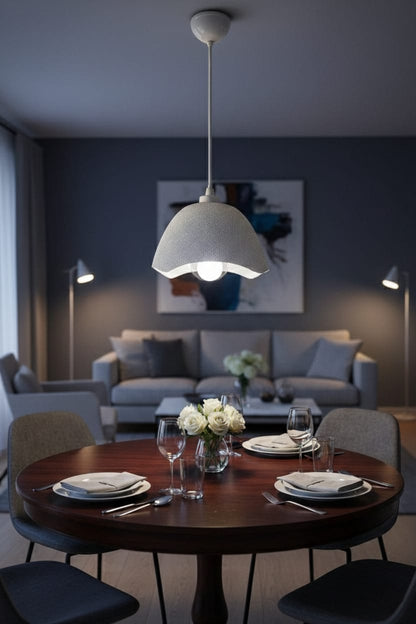 Concrete Look Hat Pendant Chandelier - Modern Hat-Shaped Design & Stylish Interior Lighting