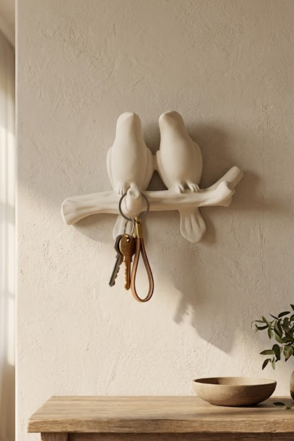 3D Minimal Bird Wall Hanger 17 x 17 cm, Decorative Key