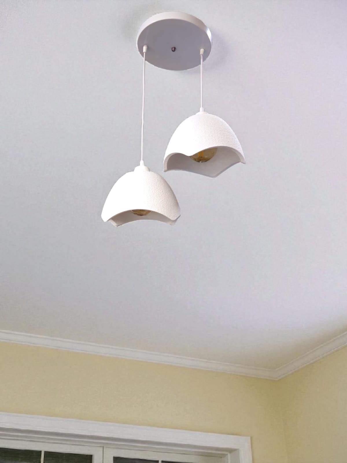 Double Concrete Look Hat Pendant Chandelier, Loft Style, Eco-Friendly