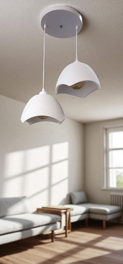 Double Concrete Look Hat Pendant Chandelier, Loft Style, Eco-Friendly
