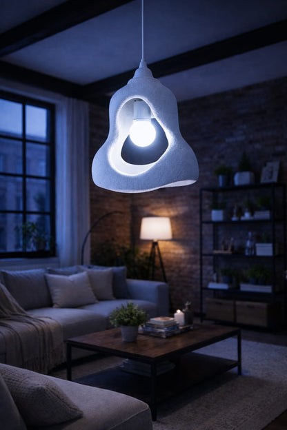 Rustic Perforated Scandinavian Series Concrete Look Single Pendant
