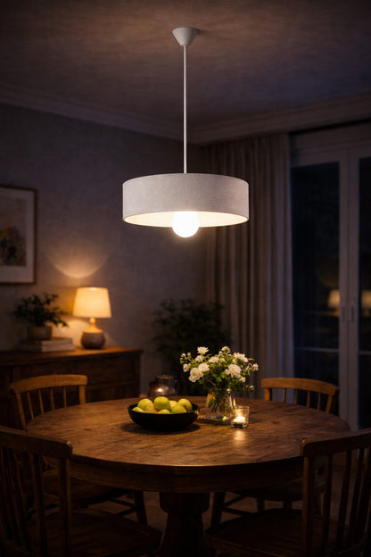 Modern Oval Luxury Concrete Look Chandelier - Vegan, Dust-Free Pendant Light for Living Room, Kitchen & Sitting Room