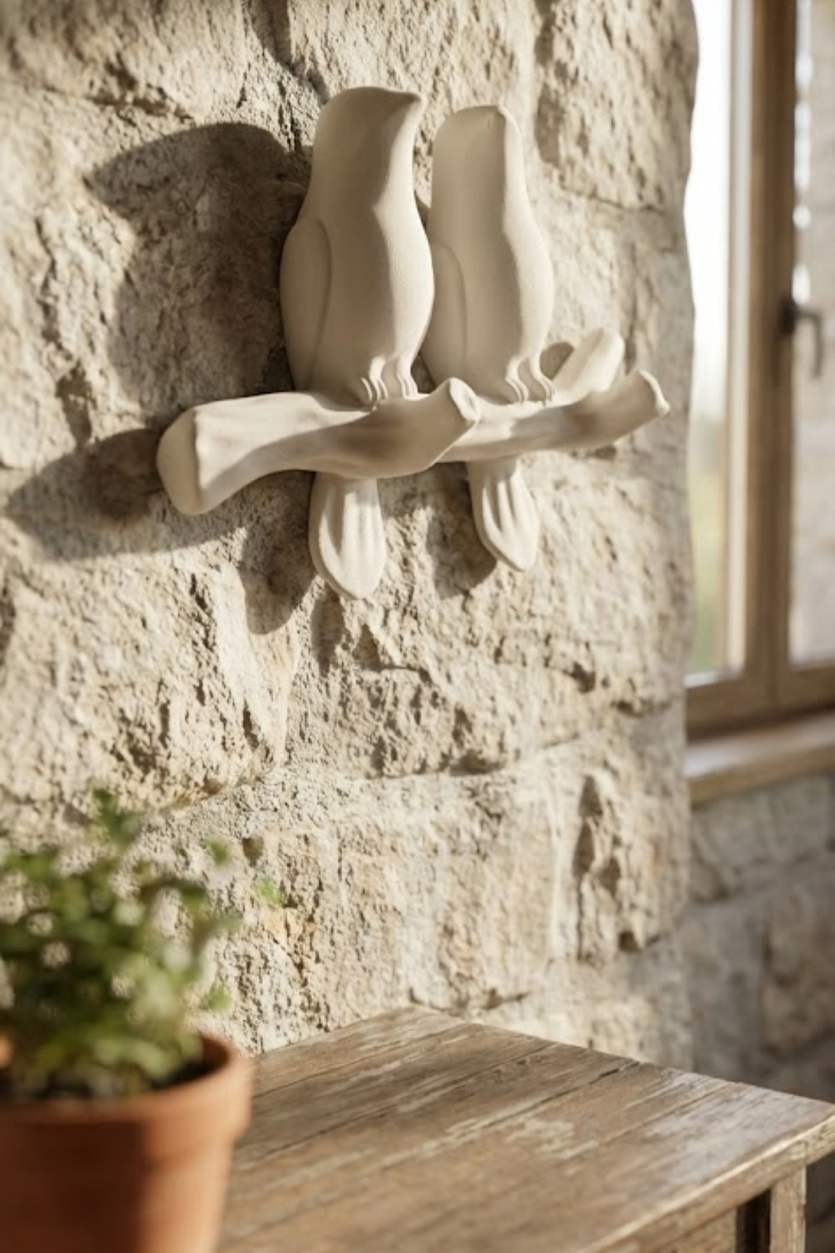 3D Minimal Bird Wall Hanger 17 x 17 cm, Decorative Key
