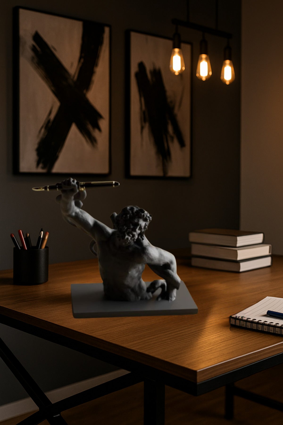 3D Decorative Antique Pen Holder Statue Avant-garde Office
