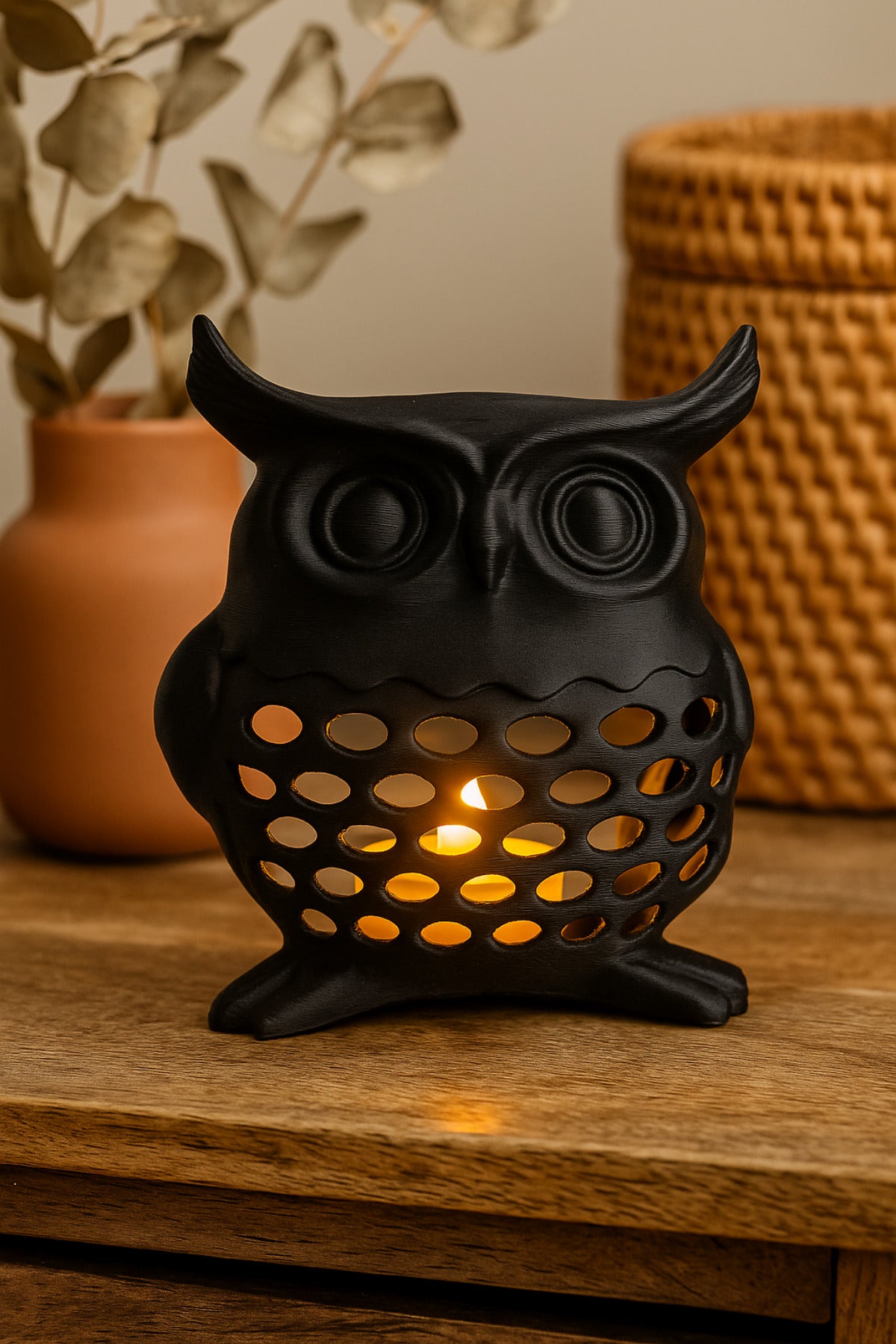 3D Decorative Owl Candle Holder, Tealight Holder, Bohemian