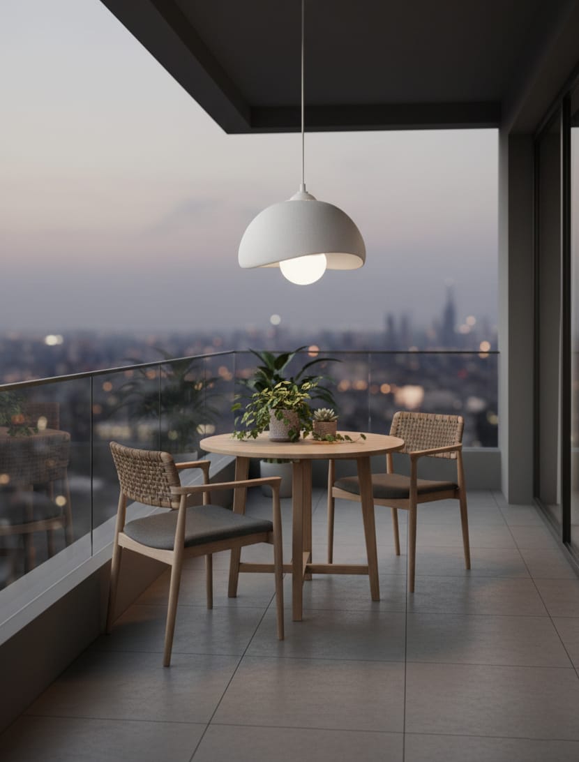 Natural Concrete Look Double Pendant Chandelier – Modern Boho 3D Lighting Set (Includes Free E27 Bulb)