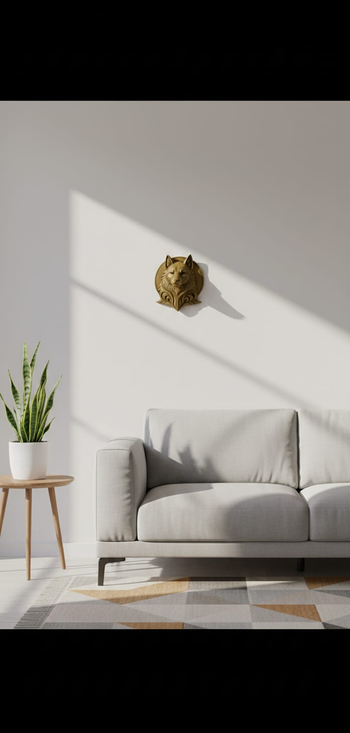 Decorative Gray Wolf Gold Gift Office Home Decor 20 Cm
