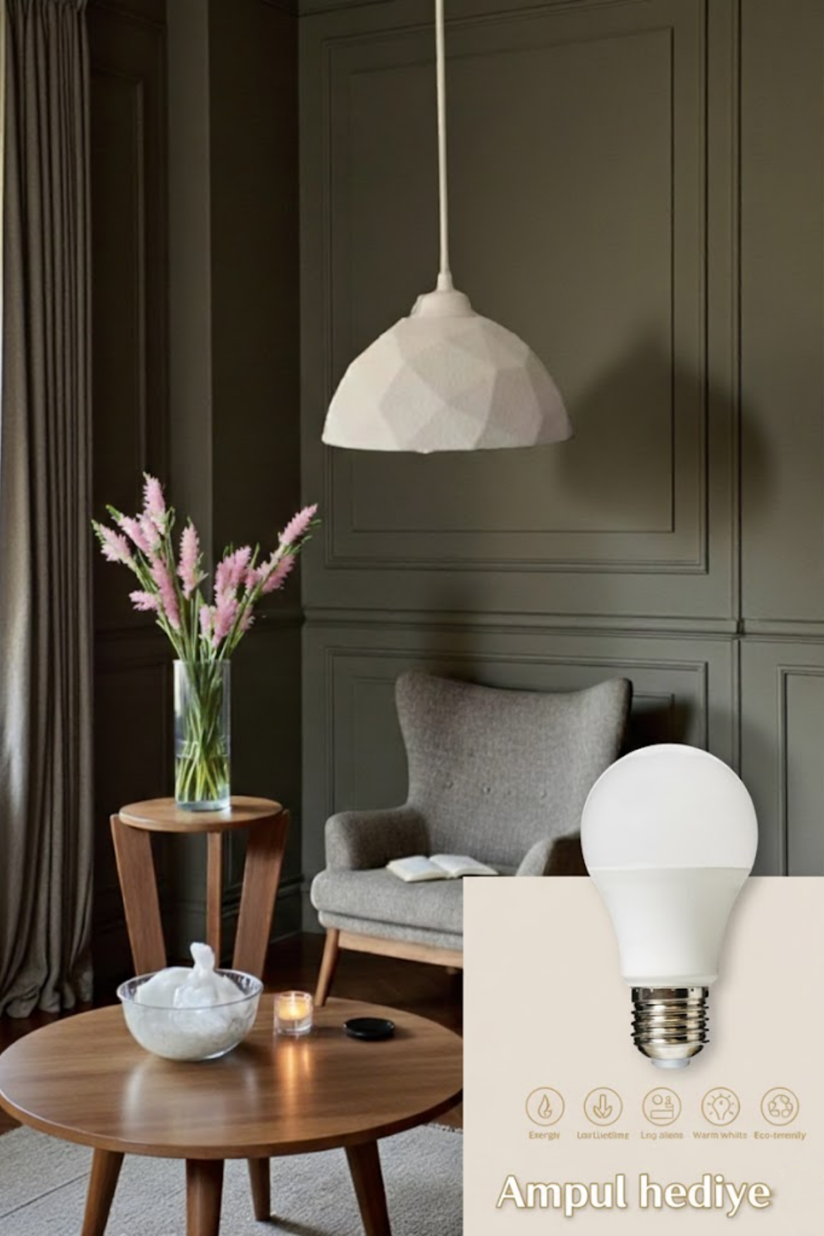 Modern Mosaic Pattern Special Concrete Look E27 Pendant Chandelier
