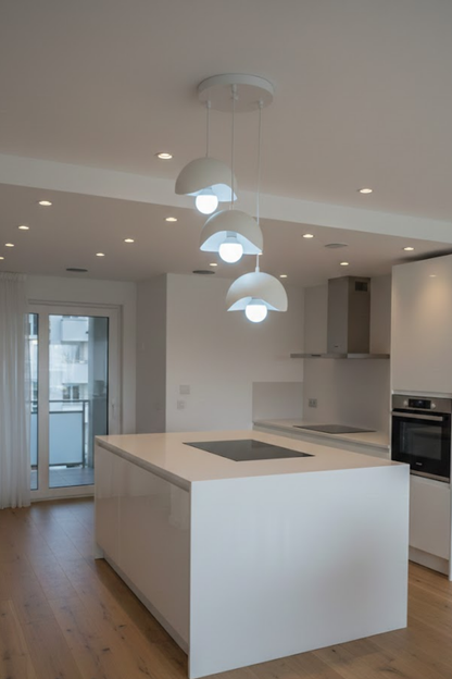 Concrete Look 3-Light Pendant Chandelier, Dust-Free Bio Structure (Includes 3x Gift Bulbs)