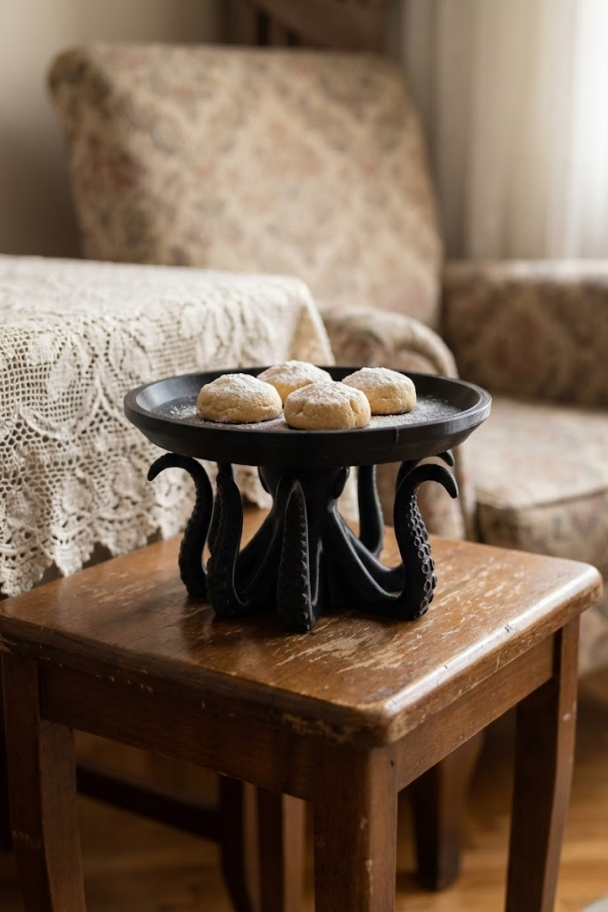 Black Octopus Design Decorative Service Multi-Purpose Org