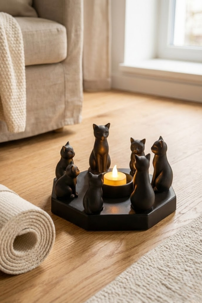 Decorative Cats Ritual Serenity Yoga Candle Holder Trinket 14