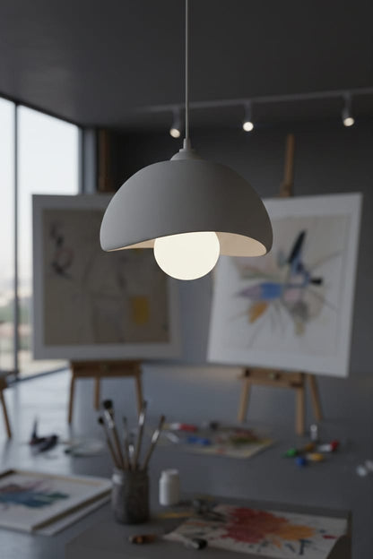 Natural Concrete Look Double Pendant Chandelier – Modern Boho 3D Lighting Set (Includes Free E27 Bulb)