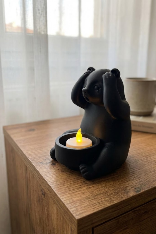 Decorative Tealight Candle Gift Bear Panda Design And