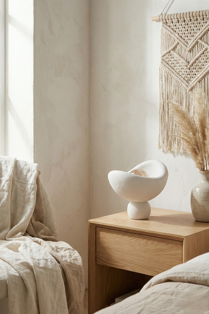 Luna Design White Bronze Table Lamp, Soft Amber Light, Includes Gift Rustic Bulb 20 x 37 cm White
