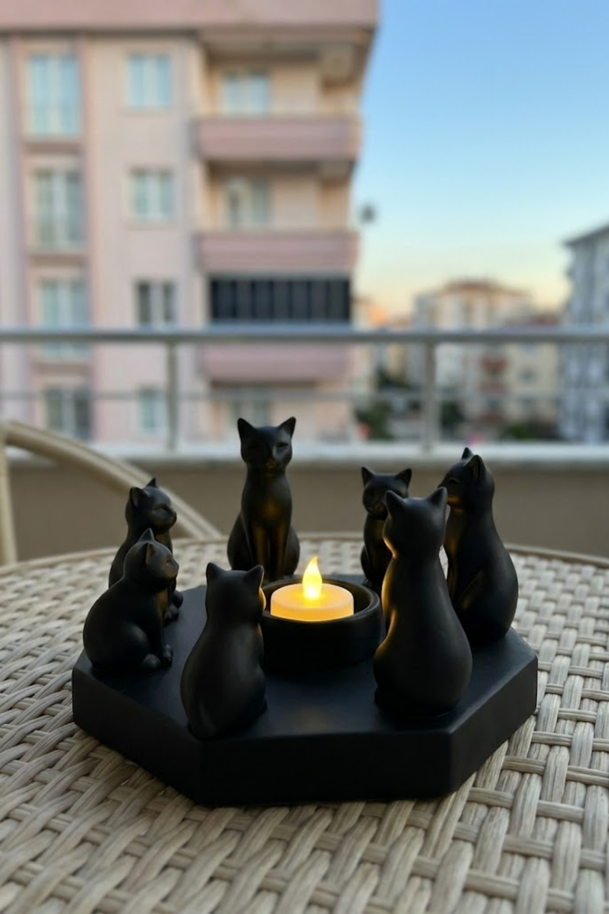 Decorative Cats Ritual Serenity Yoga Candle Holder Trinket 14