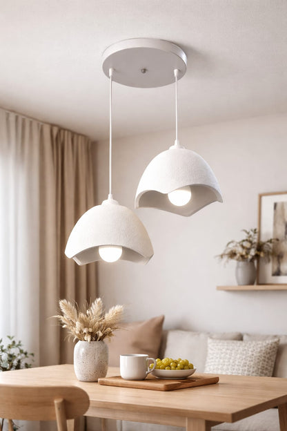Double Concrete Look Hat Pendant Chandelier, Loft Style, Eco-Friendly