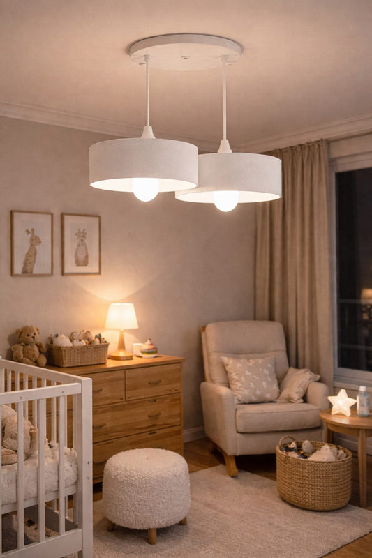 Double Concrete Look Oval Pendant Chandelier, Vegan, Salon Kitchen