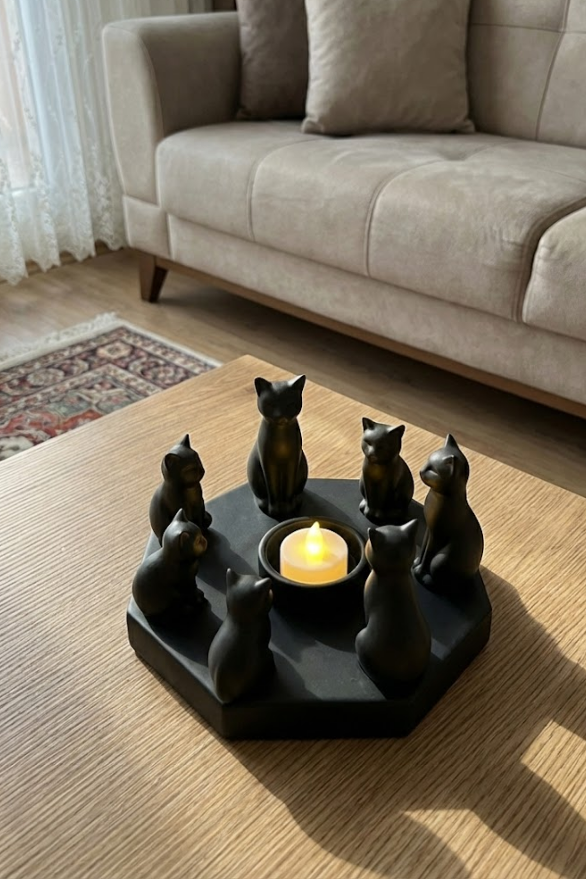 Decorative Cats Ritual Serenity Yoga Candle Holder Trinket 14
