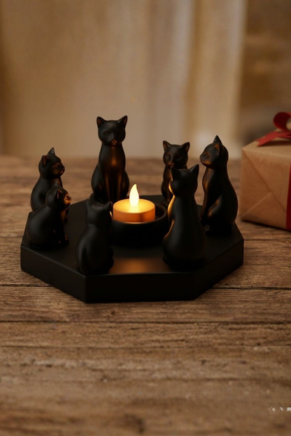 Decorative Cats Ritual Serenity Yoga Candle Holder Trinket 14