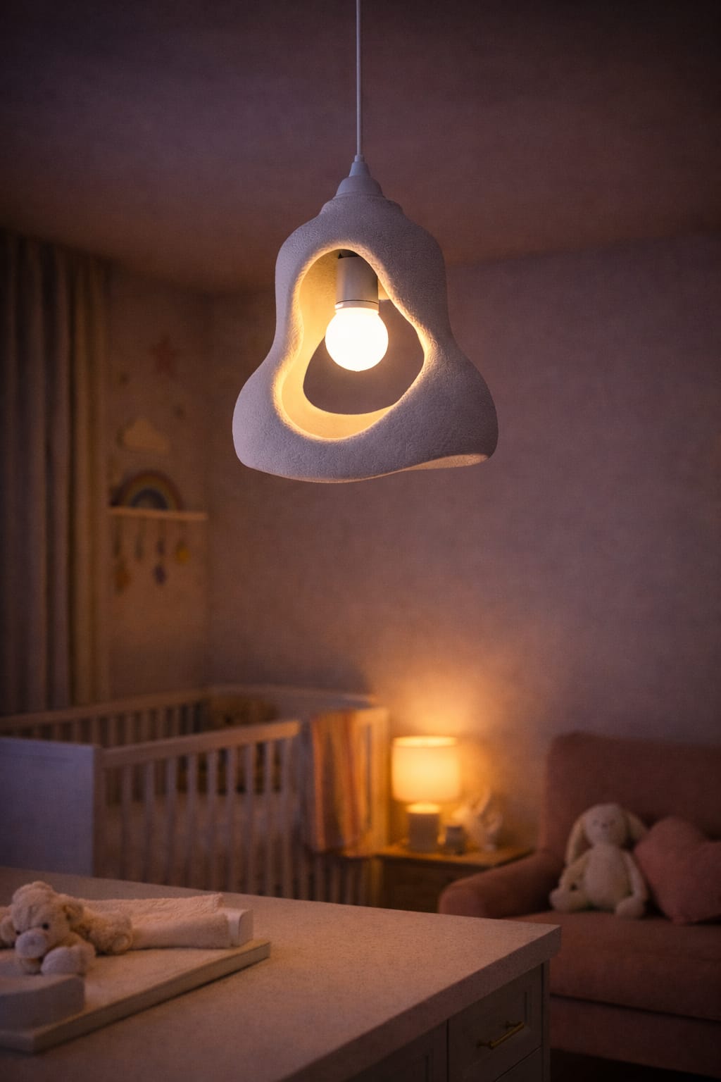Rustic Perforated Scandinavian Series Concrete Look Single Pendant